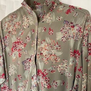 Vintage Floral Silk Midi Dress